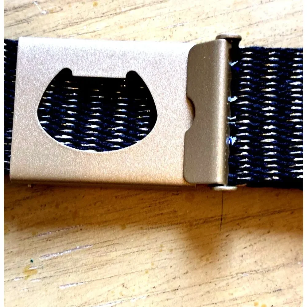 Nike Men's Golf Web Belt Black & Gold Reversible Adjustable Bottle Opener Buckle